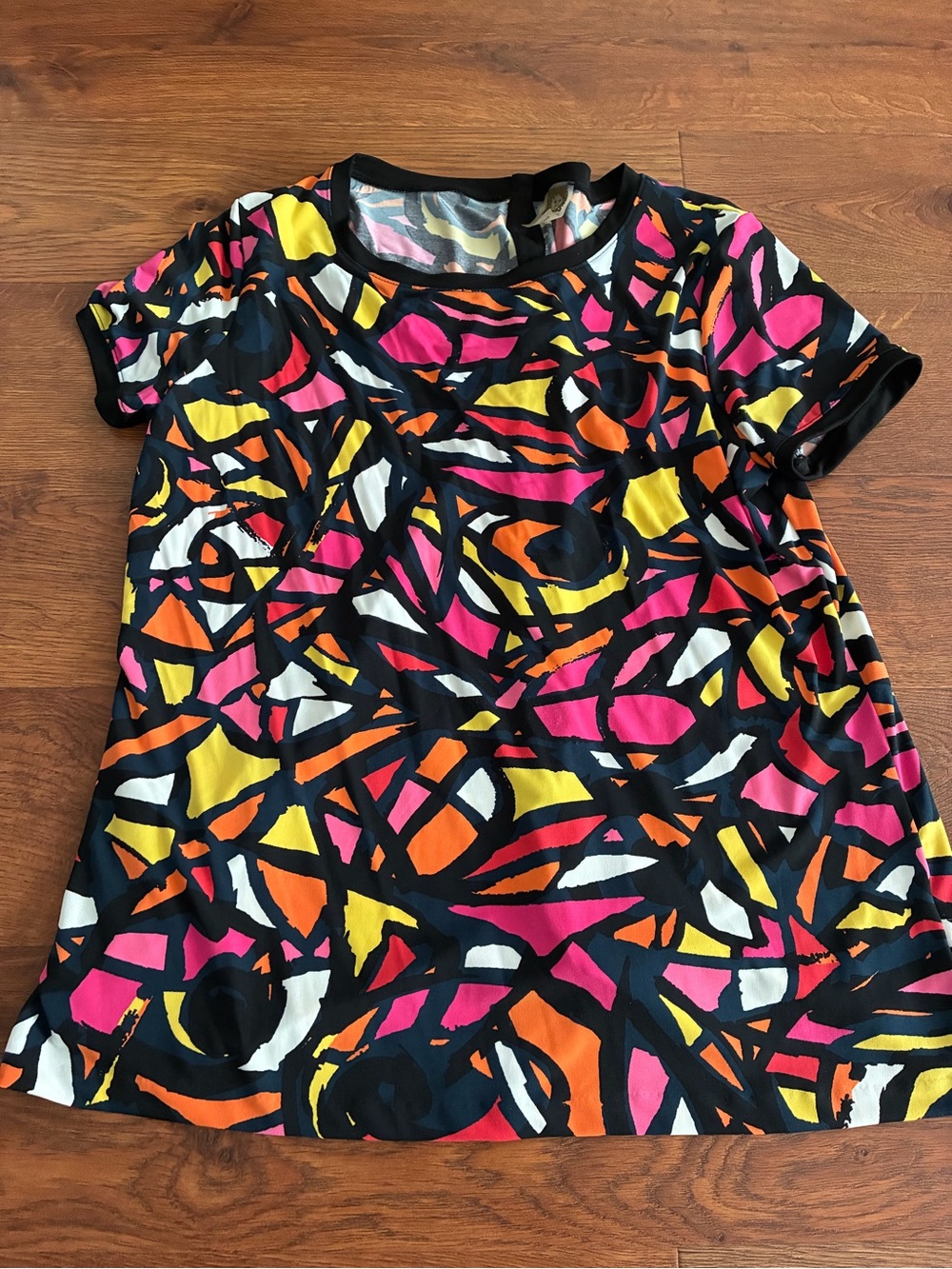 Anne Klein blossom combo short sleeve shirt size XL